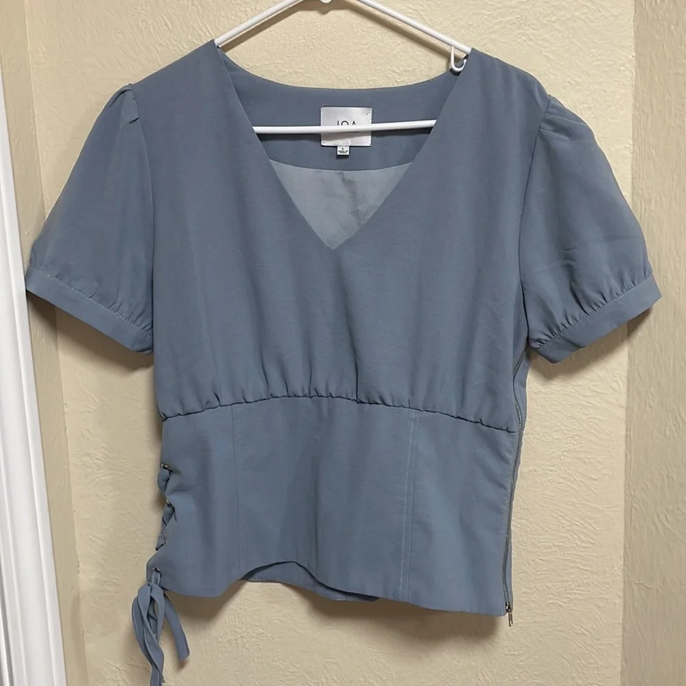 JOA Puff Sleeve Top Large - Picture 2 of 14